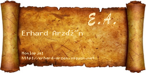 Erhard Arzén névjegykártya